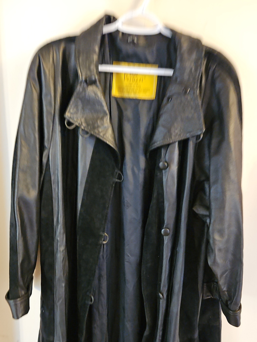 Peruzzi Black Leather Trench Coat - From Italy